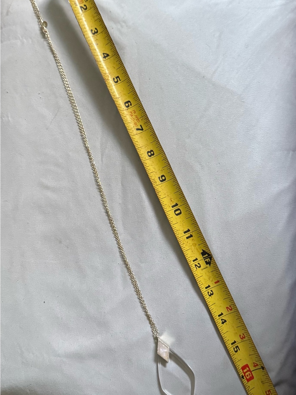 Gold Tone Chain Necklace with Clear MAGNIFYING Marquise Pendant - Picture 3 of 5